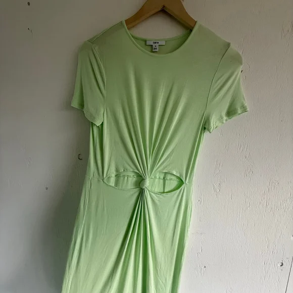 Bar III Mint Green Cutout Dress | Sheer Jersey | Size Medium - Picture 4 of 7